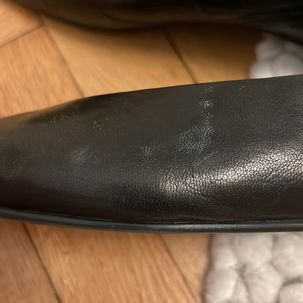‼️ FINAL SALE ‼️ Black Leather Square Toe Flats - Picture 11 of 15